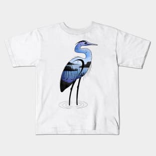 Great blue heron on the Pacific west coast Kids T-Shirt